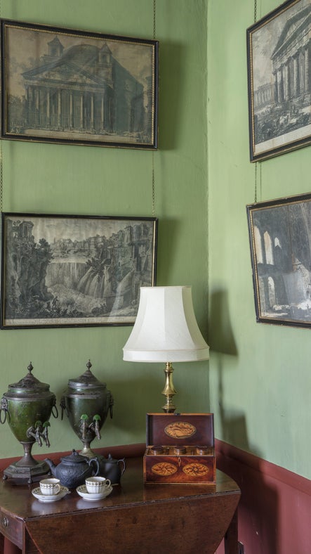 Pirenesi prints on the walls of the Dining Room, A la Ronde, Devon.